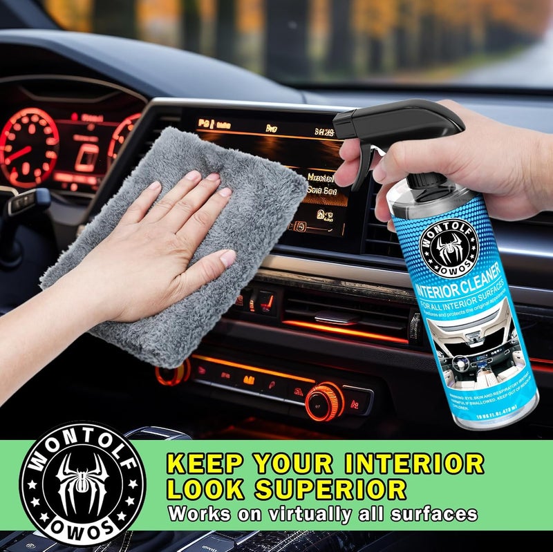 Wontolf CWK188 Car Wash Kit with Foam Gun, Car Wash Soap, Interior Detailer Cleaner, Wheel Cleaner, Car Care Cleaning Detailing Kit for Cars Trucks RVs SUVs Motorcycles (Works w/Garden Hose), 10 Items - Image 4